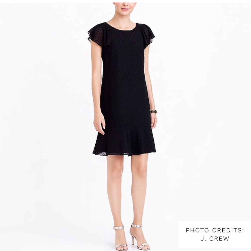 J. Crew Ruffle Sleeve Flounce Dress in Swiss Dot
